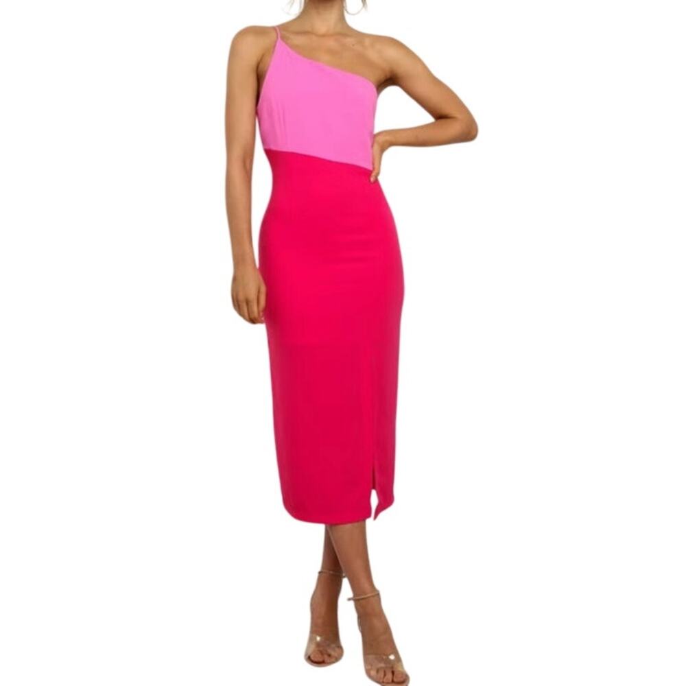 Petal & Pup Pink One Shoulder Midi Dress Size 4 NWT